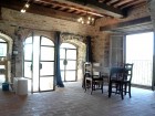 Spacious dining room with views.