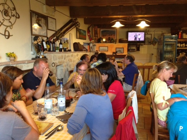 Enjoying the good food of Castelluccio