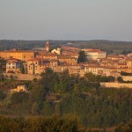 Piegaro, a medieval perched village with all amenities of shops, restaurants and cafes.